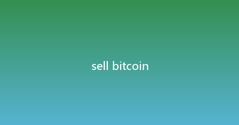 sell bitcoin 